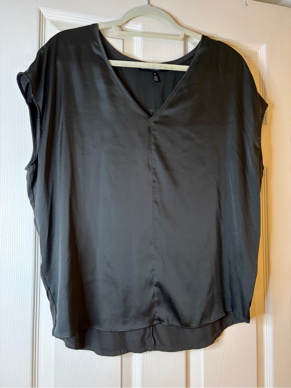 White House Black Market Olive V-Neck Dolman Top